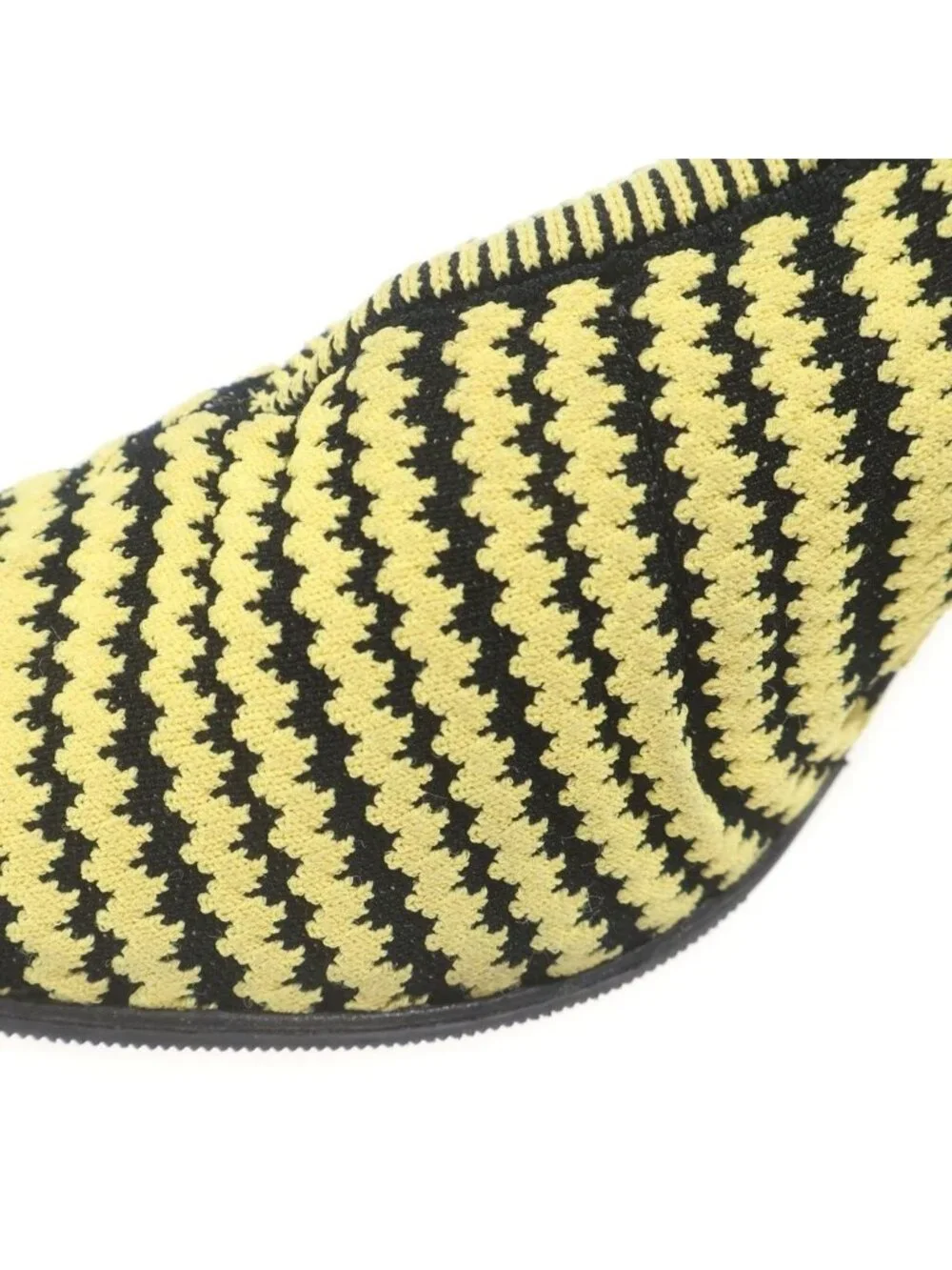 Celine Heels Knit Pumps Striped Yellow Black